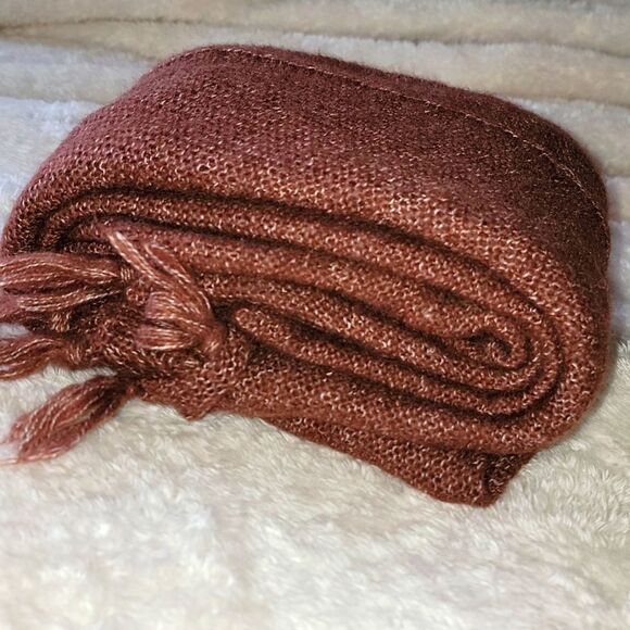 PrAna Shelby wool blend cable knit fringe pullover sweater brown M - Picture 11 of 11